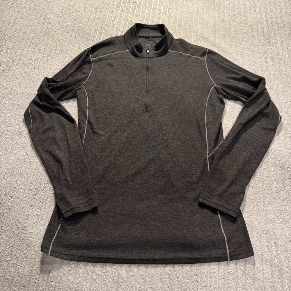 Kuhl Akkomplice Pullover Mens M Gray Polyester Zip Neck 3201 Gorpcore Hiking